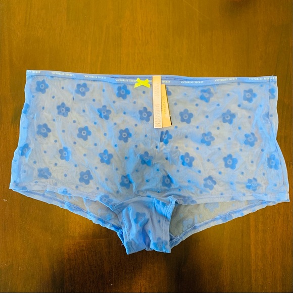 NWT Victoria’s Secret Boy Short/Shorty Panties in Mesh Daisy - Picture 2 of 13
